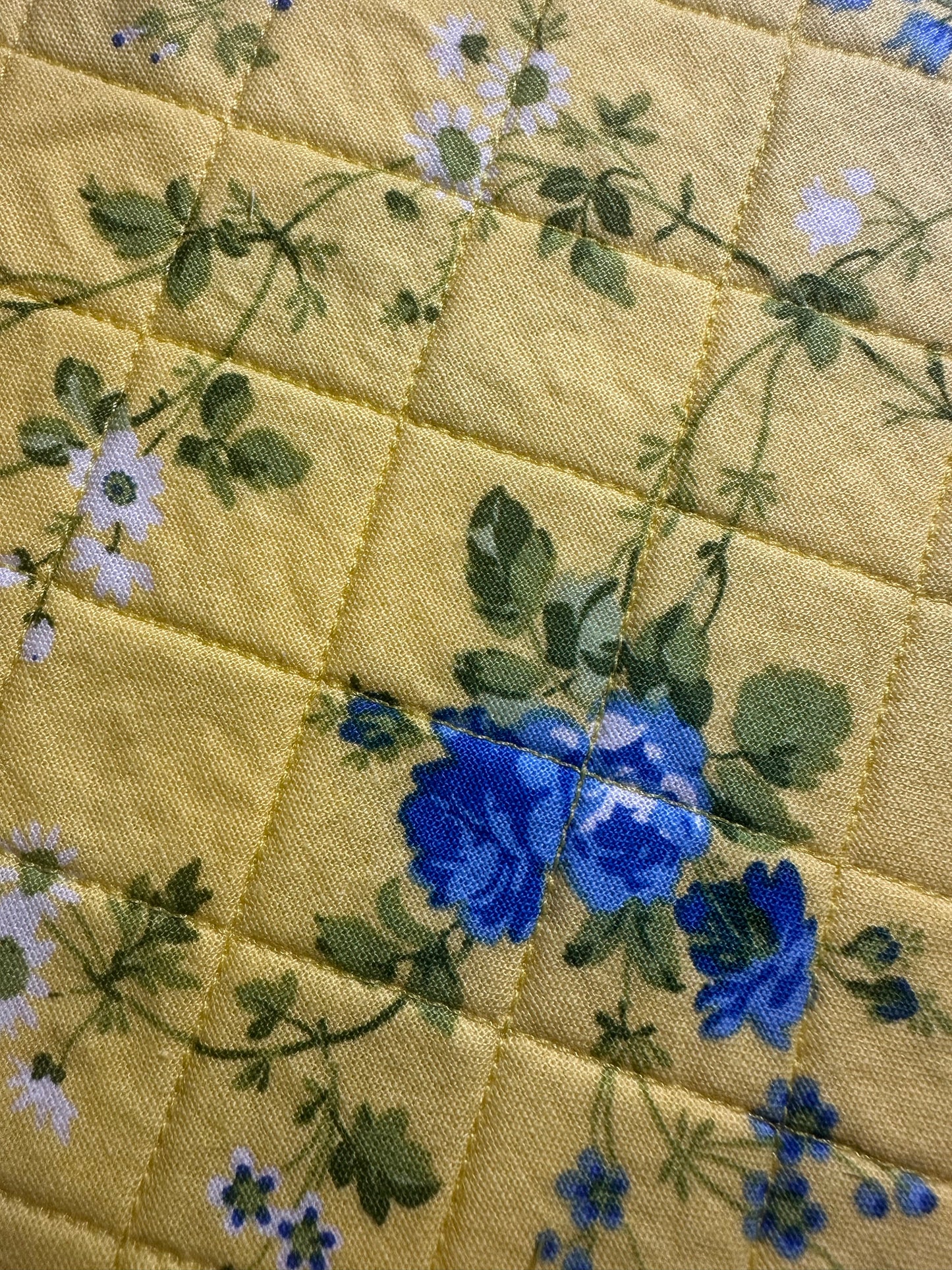 Keychain Wristlet - Yellow and Blue Floral