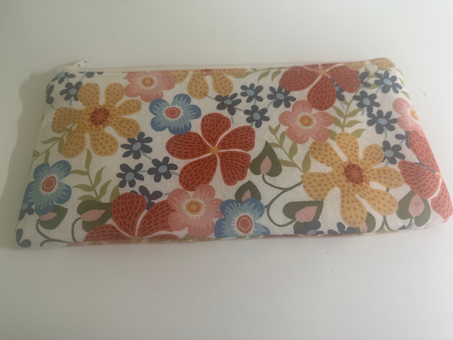 Zippered Pouch - Multi Colored Flowers
