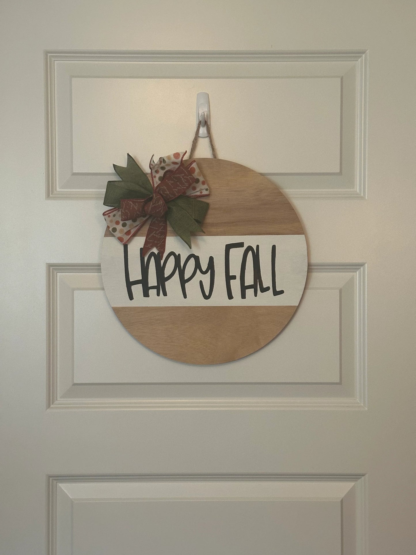 Door Sign - Happy Fall Black and White