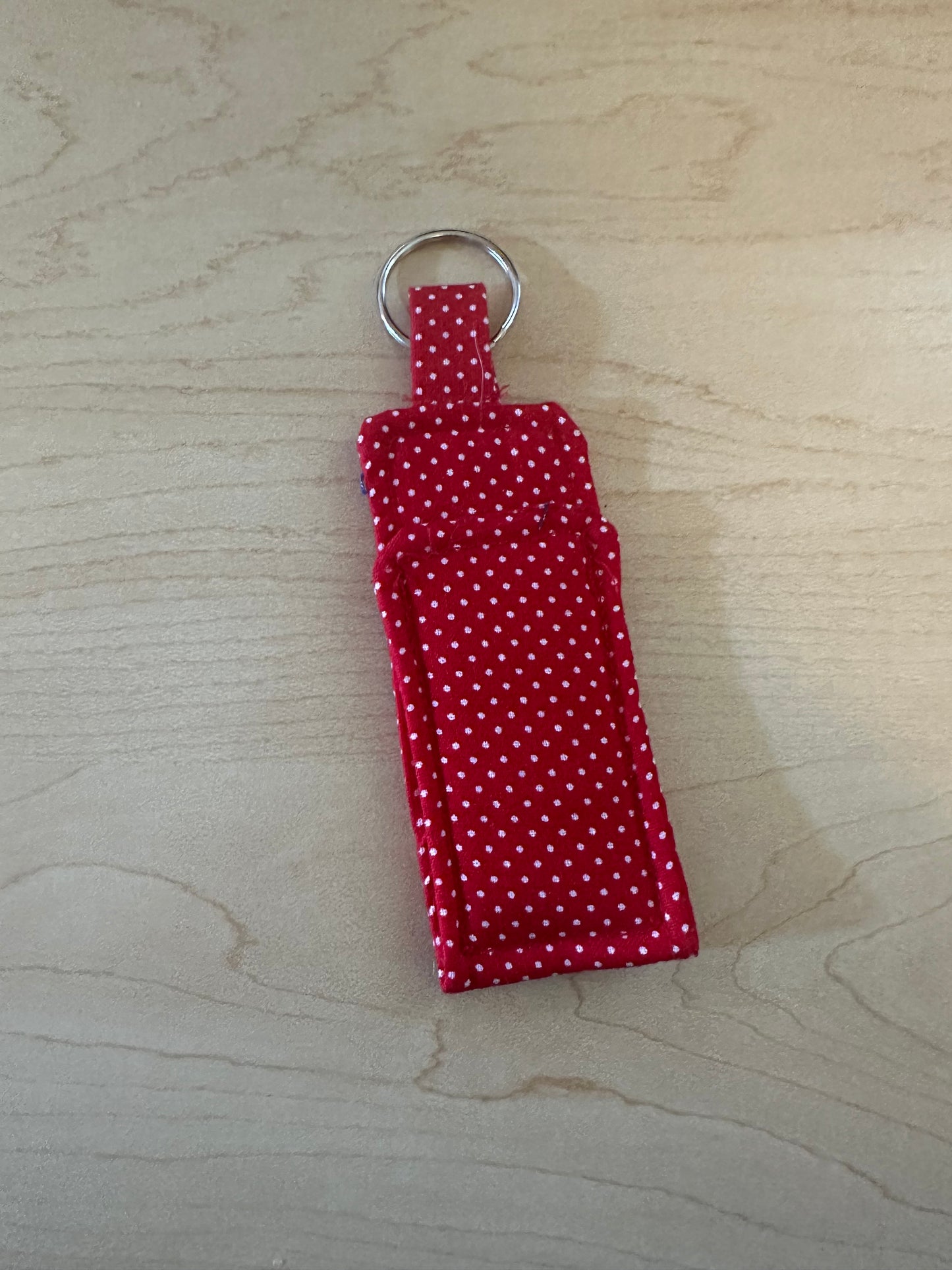 Handmade 100% Cotton Lip Balm Keychain Holder