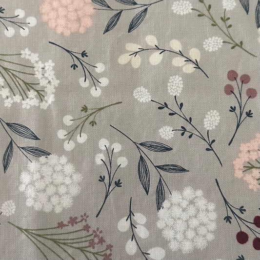 Keychain Wristlet - Grey Flowers