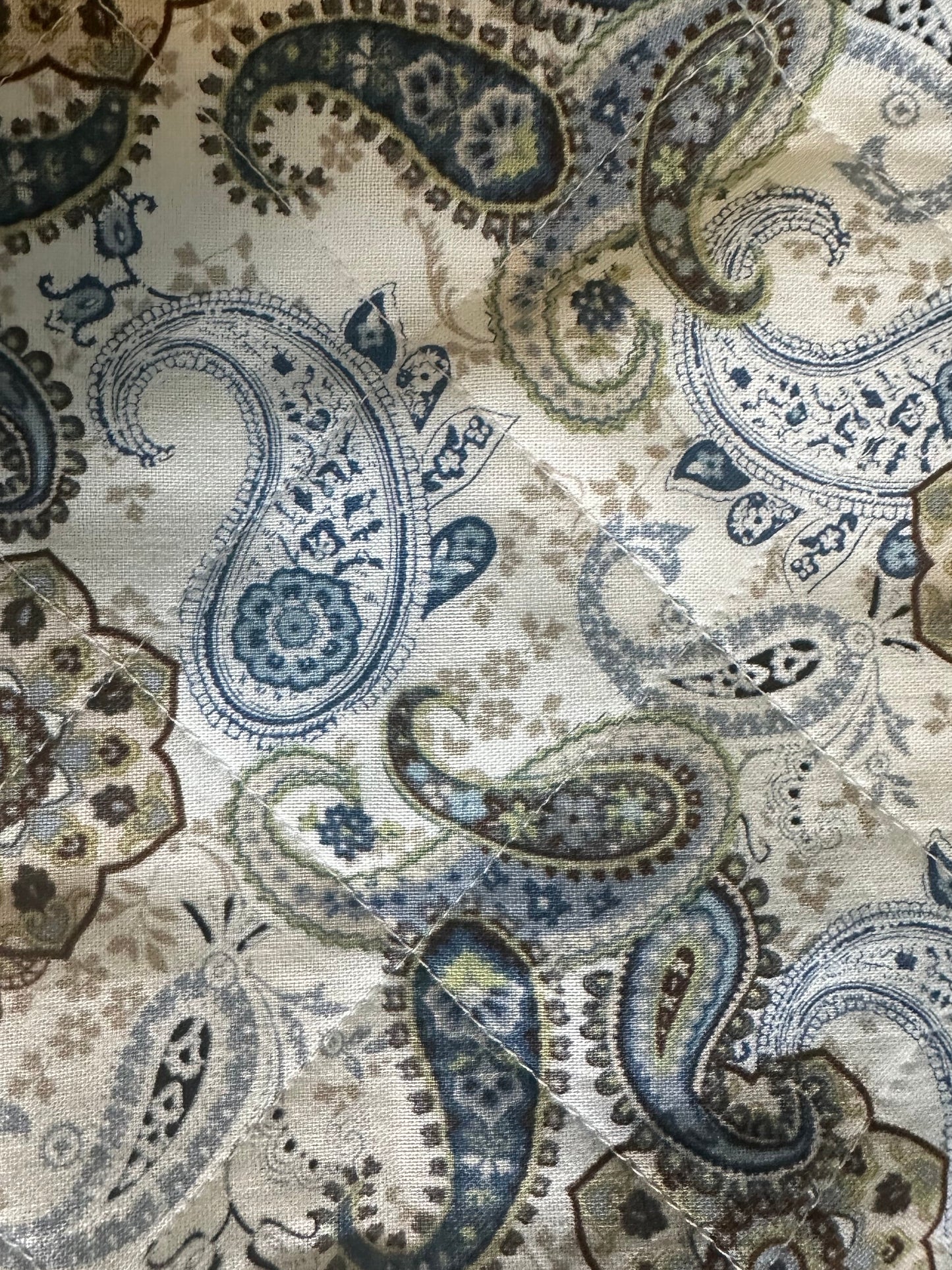 Large Boxy Bag - Blue and Brown Paisley