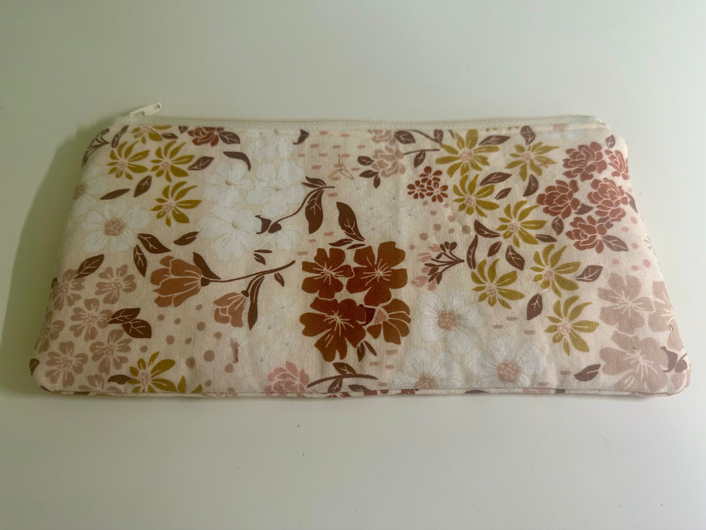 Zippered Pouch - Light Pink Floral