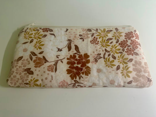 Zippered Pouch - Light Pink Floral