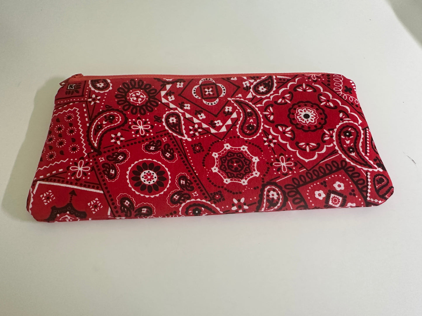 Zippered Pouch - Red Bandana