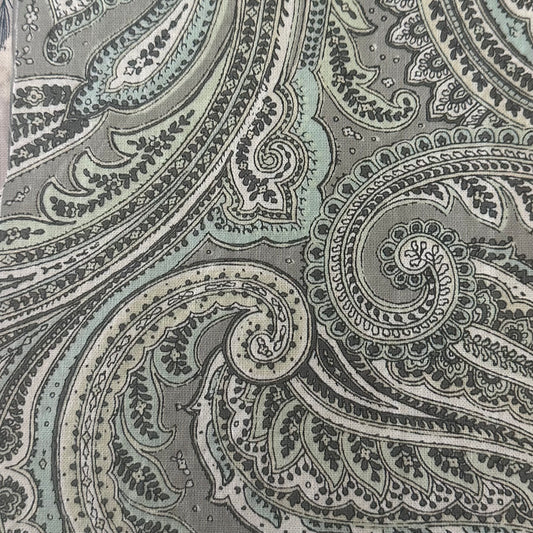 Keychain Wristlet - Gray and Mint Paisley