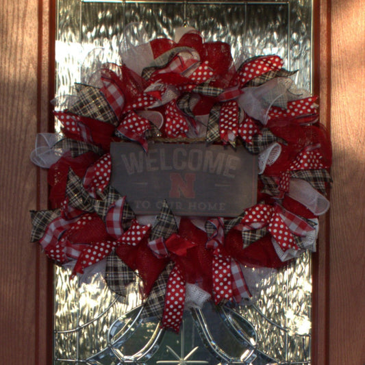 Wreath - Nebraska Huskers Welcome