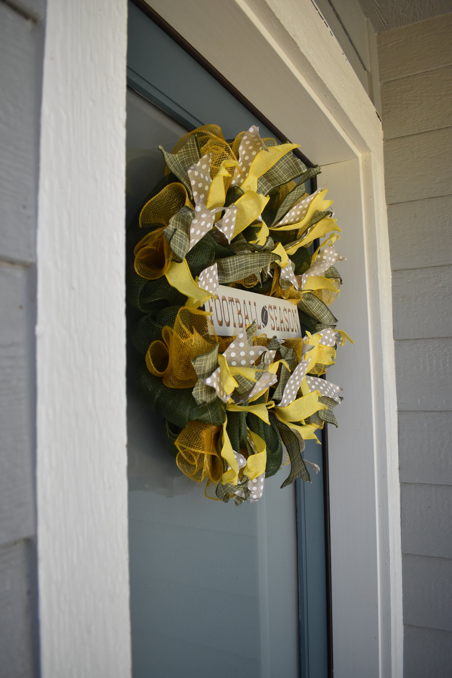 Wreath - Green and Yellow Football