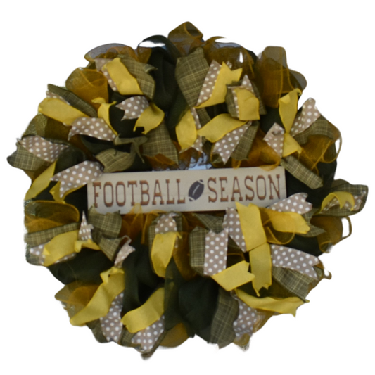 Wreath - Green and Yellow Football