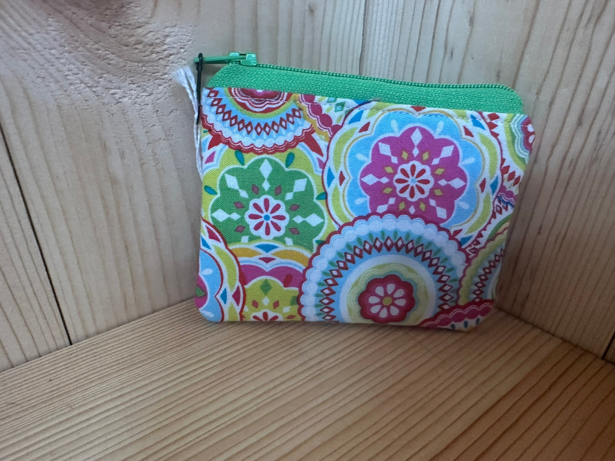 Handmade 100% Cotton Coin Pouch | Small Zipper Wallet