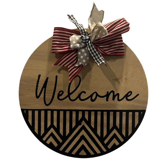 Door Sign - Welcome (Stained)